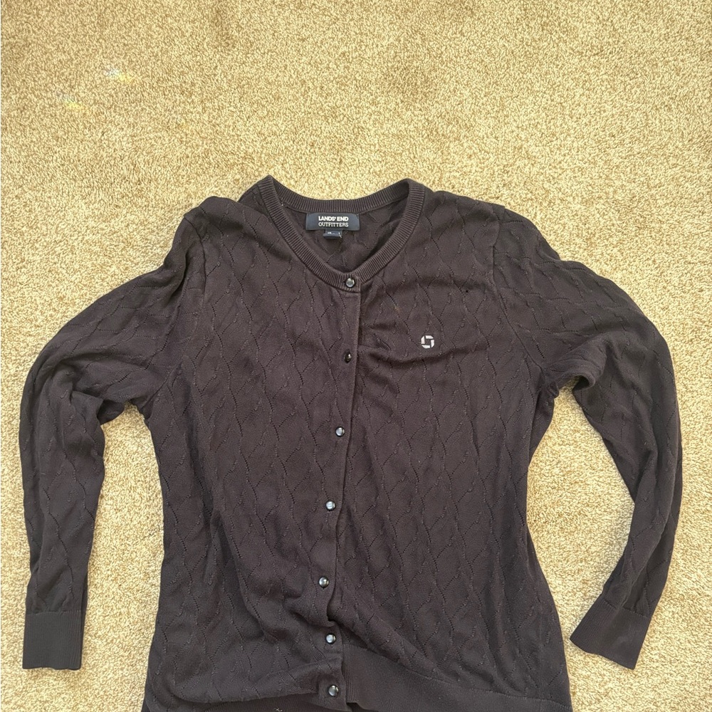 Chase Bank Lands' End Navy Knit Sweater